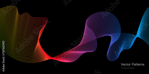 抽象的なグラデーションの波形の背景素材