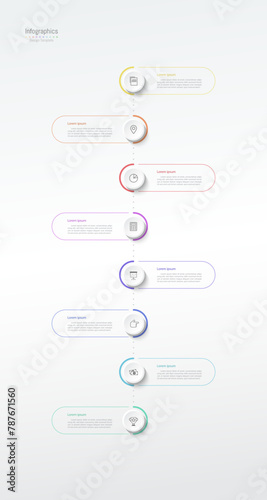 Infographic 8 options design elements for your business data. Vector Illustration.