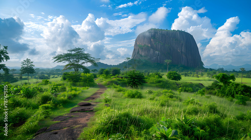 Enthralling View of the Historic Aso Rock and Surrounding Lush Vegetation in Ogun State, Nigeria