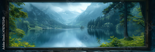screen with alpha channel ,
Austria Salzburger Land Hintersee Drone View of  photo