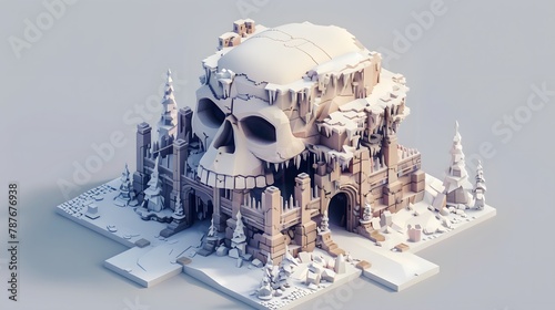 A skull-shaped building inspired by Halloween.