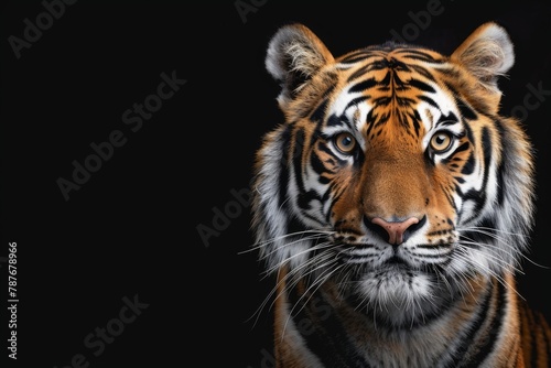 Tiger facing forward black © InfiniteStudio