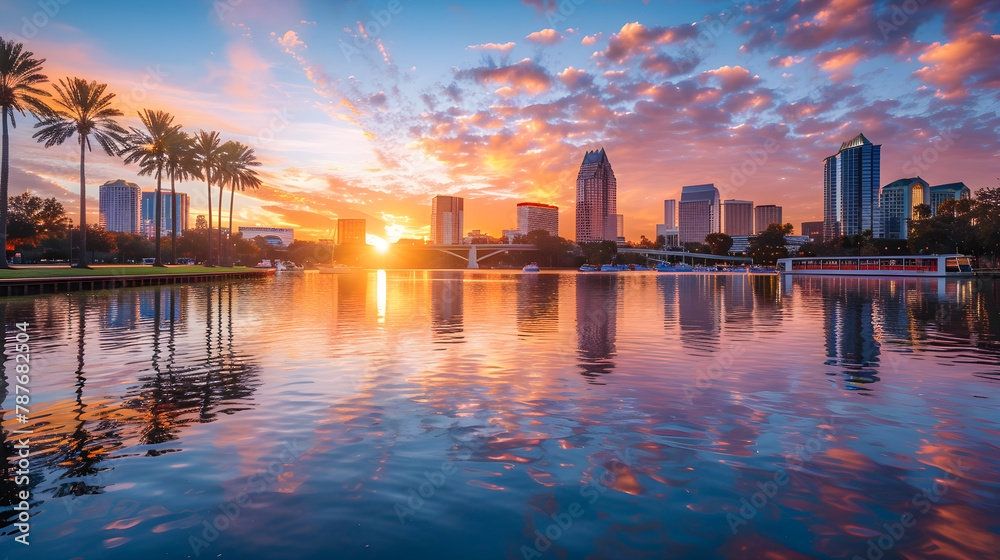 Orlando's Majestic Skyline: A Fusion of Urban Charm and Natural Beauty
