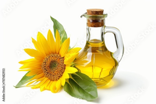 Sunflower oil isolated on white background