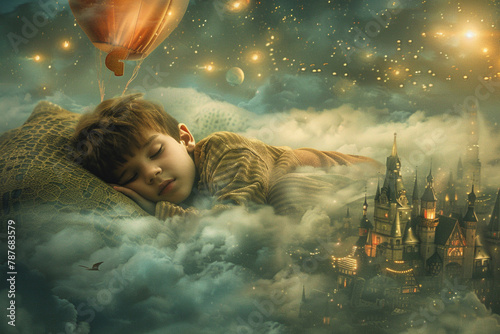 Conceptual image of children's dreams and fantasies