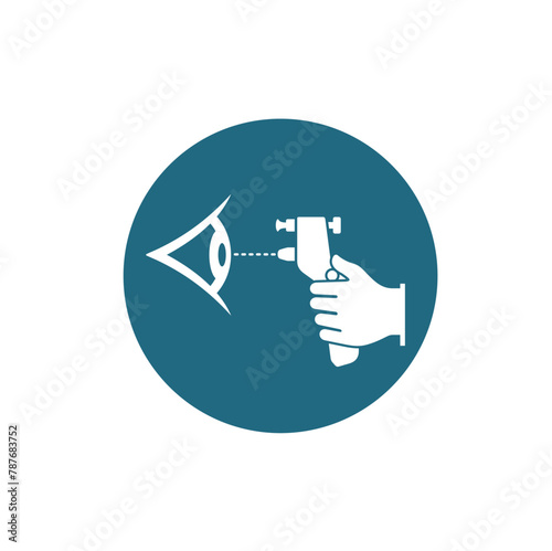 illustration of eye tonometer, tonometry, vector art.