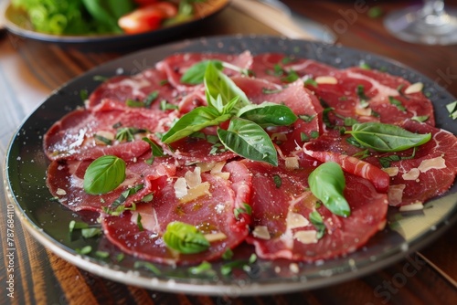 Thinly sliced raw meat