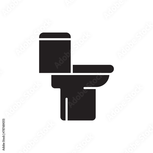 Toilet bowl icon flat trendy style black illustration for web and app..eps