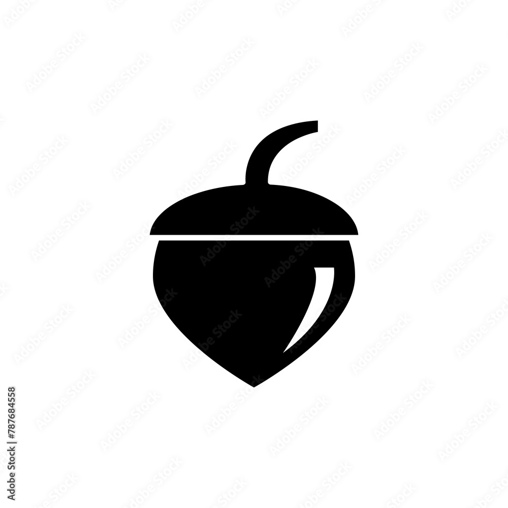 acorn vector flat black illustration for web and app..eps acorn vector flat black illustration for web and app..eps