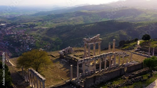 Pergamon Ancient City drone view photo