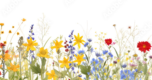 PNG Wildflower border backgrounds outdoors nature. © Rawpixel.com