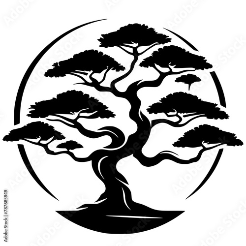 Bonsai tree silhouette