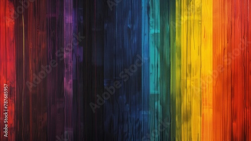 Rainbow-colored lines of varying widths, characterized by light black and dark azure, light indigo and dark amber colors, striped patterns, fiberpunk style, and large-scale design.