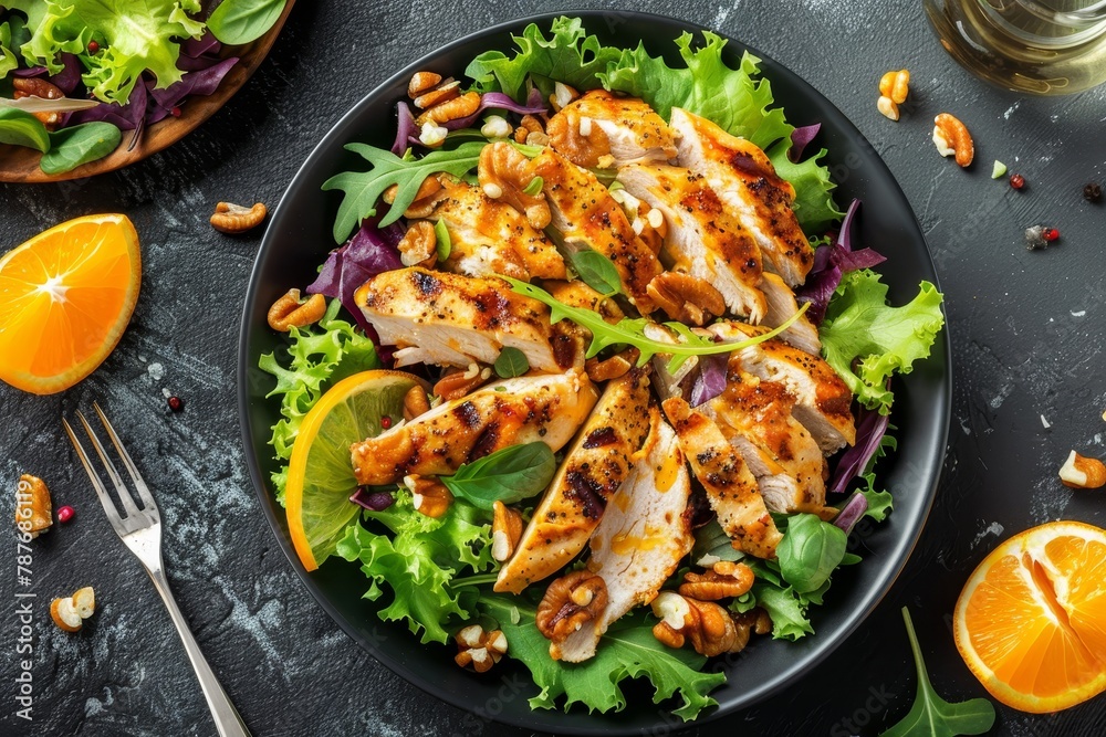 Top view of Orange Walnut Chicken Salad Top view of Orange Walnut Chicken Salad