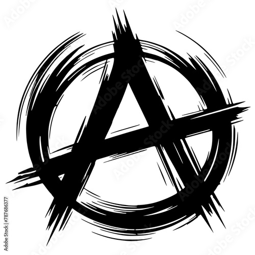 Abstract silhouette of anarchy symbol