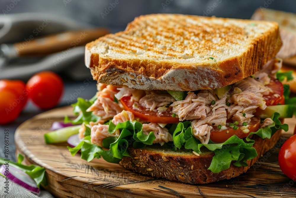 Tuna and salad sandwich