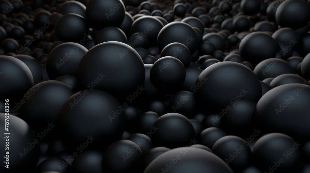 Obraz premium 3D background of black bubbles