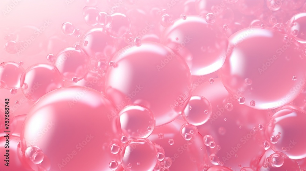 3D background of pink bubbles