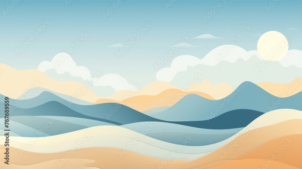 carton style wallpaper with mountains nature Childrens book Modern Simple design carton style wallpaper with mountains nature Childrens book Modern Simple design