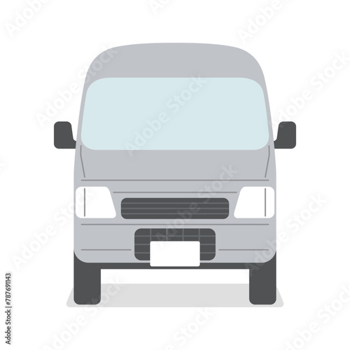 軽ワゴン車・正面イラスト素材