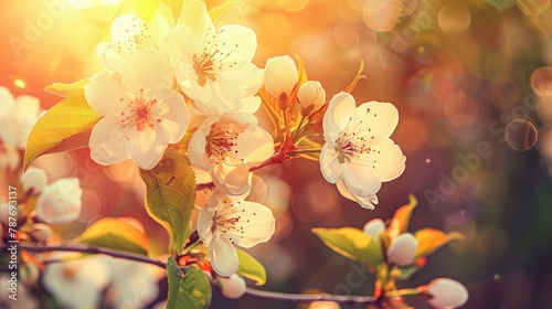 Blossom tree over nature background. Spring flowers.Spring Background