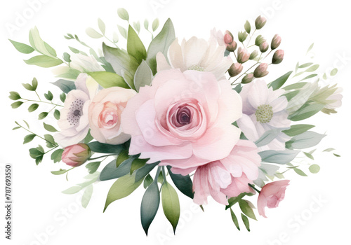 PNG Minimal white bouquet flower plant rose.
