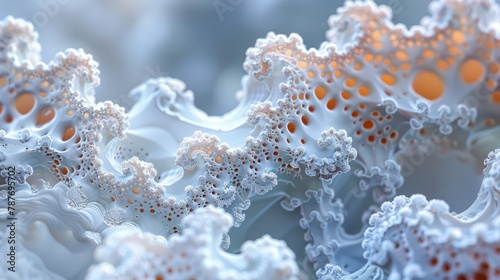 fractal  white  3d  detailed  intricate  organic  cellular  microscopic  biology