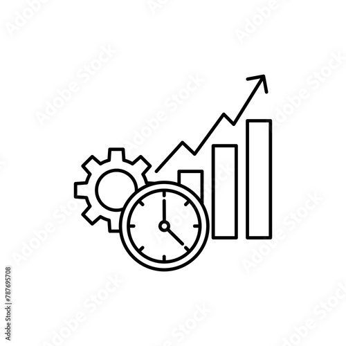 Time management, analysis, icon, Time management outline vector icon flat trendy style illustration on white background..eps
