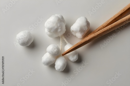 Cotton bud wood stick or cotton swab isolated on white background 