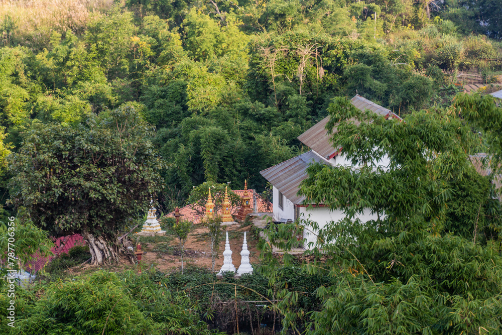 Small temple near  Phongsali, Laos