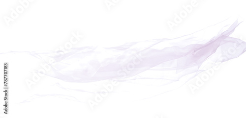 Fotografía Purple Violet Organza fabric flying in curve shape, Piece of textile blue sky organza fabric throw fall in air