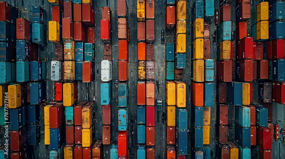 Global business logistics import export and Container handler in the loading and unloading with truck at container yard, cargo airplane, transportation Industry concept, Depth blur effect Global business logistics import export and Container handler in the loading and unloading with truck at container yard, cargo airplane, transportation Industry concept, Depth blur effect