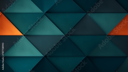 geometric rhombus background wallpaper, in the style of moody and evocative color palettes, dark teal and orange, color-blocked textiles