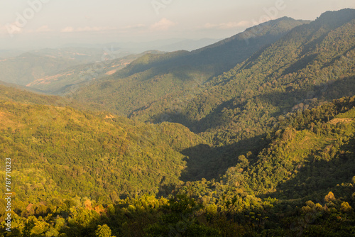 View of landscape near Phongsali, Laos photo