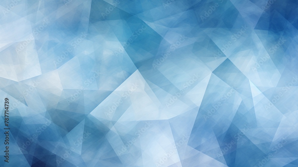 Obraz premium modern abstract blue background design with layers of textured white transparent material in triangle diamond