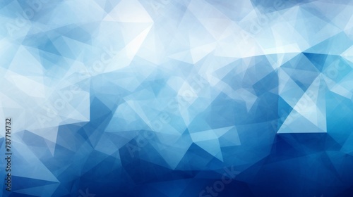 modern abstract blue background design with layers of textured white transparent material in triangle diamond