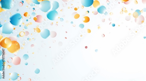 success background, confetti, light colors, delicate, white background, isometric