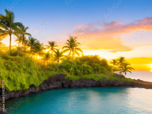 바다가 보이는 하와이섬