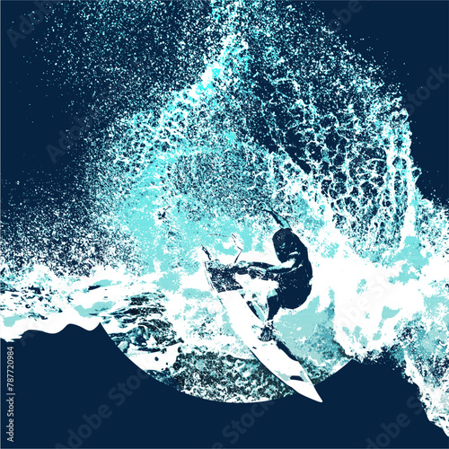 surf, ilustracion, olas, silueta, pegatina, surfista, vector	
