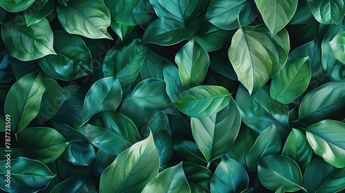 Lush green foliage digital illustration for natural background banner
