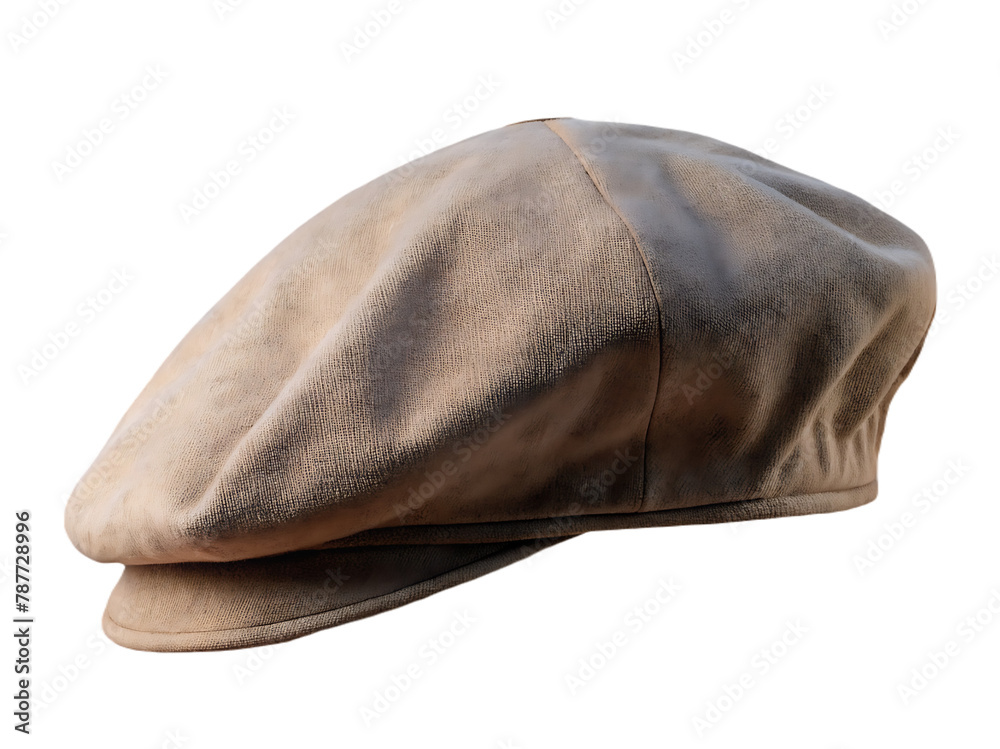 Black french cap beret side view on transparent background Black french cap beret side view on transparent background