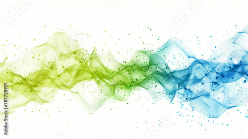 Experience the future of digital collaboration with emailing, videoconference, and data storage in green and blue hues on a white background. AI generative.