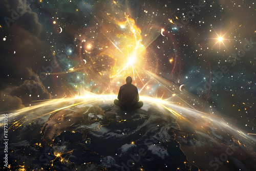 Illustration of Omnipotence: The Supreme Power Ruling Over The Universe