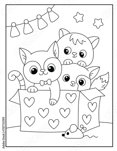 Cat coloring pages for kids