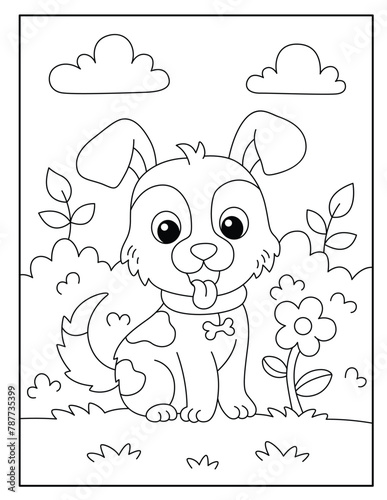 Dog coloring pages for kids © ALIFJOARDER