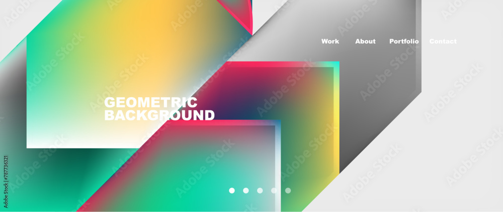 A colorful geometric background with a rainbow of colors. Includes rectangles, triangles, and various tints and shades like magenta. Perfect for electronic devices or communication gadgets A colorful geometric background with a rainbow of colors. Includes rectangles, triangles, and various tints and shades like magenta. Perfect for electronic devices or communication gadgets