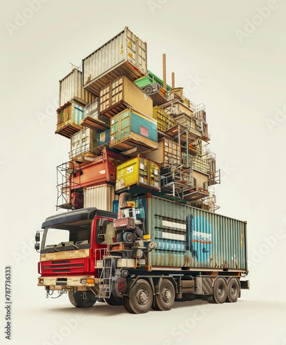 Explore a logistic warehouse with advanced AI-driven operations. AI generative. photo