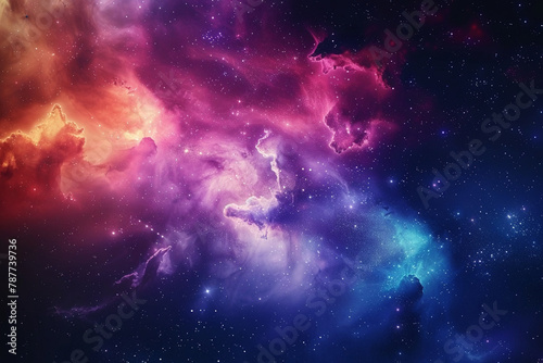 Colorful space galaxy cloud nebula for background.