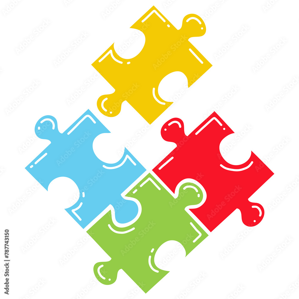 Autism Puzzle Jigsaw Colorful Pieces Illustration Art Flat Design Autism Puzzle Jigsaw Colorful Pieces Illustration Art Flat Design