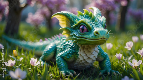 Enchanted Flower Dragon in Grass